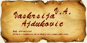 Vaskrsija Ajduković vizit kartica